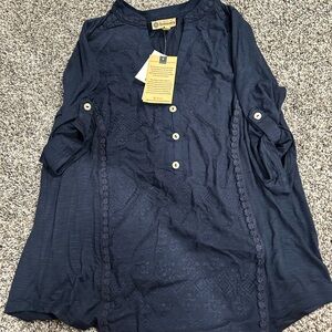 Democracy Navy Button Down Shirt